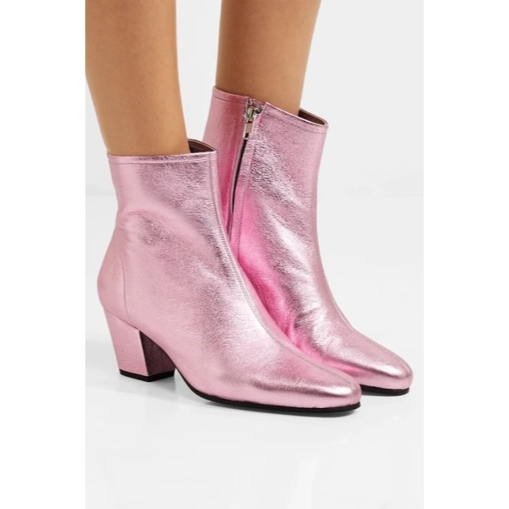 Alexa Chung pink metallic beatnik 41 boots